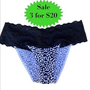 BOOTAYBAG panties black lace zebra print white bikini underwear womens cheeky M